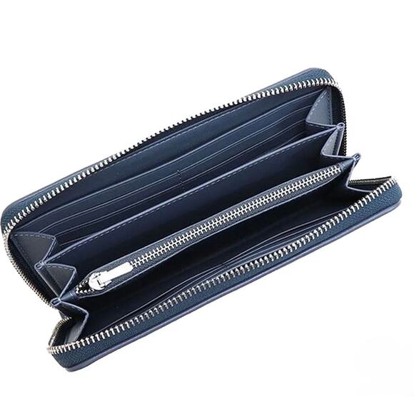 Coach Signature Denim Jacquard Long Zip Around Wallet Wristlet RARE - Picture 2 of 10